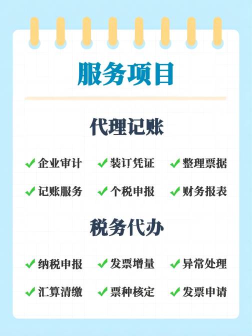 青島代理記賬會(huì )計服務(wù)項目